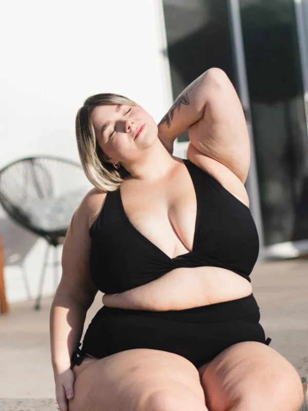 BLACK SATURNA SWIM TOP sold by Free Label