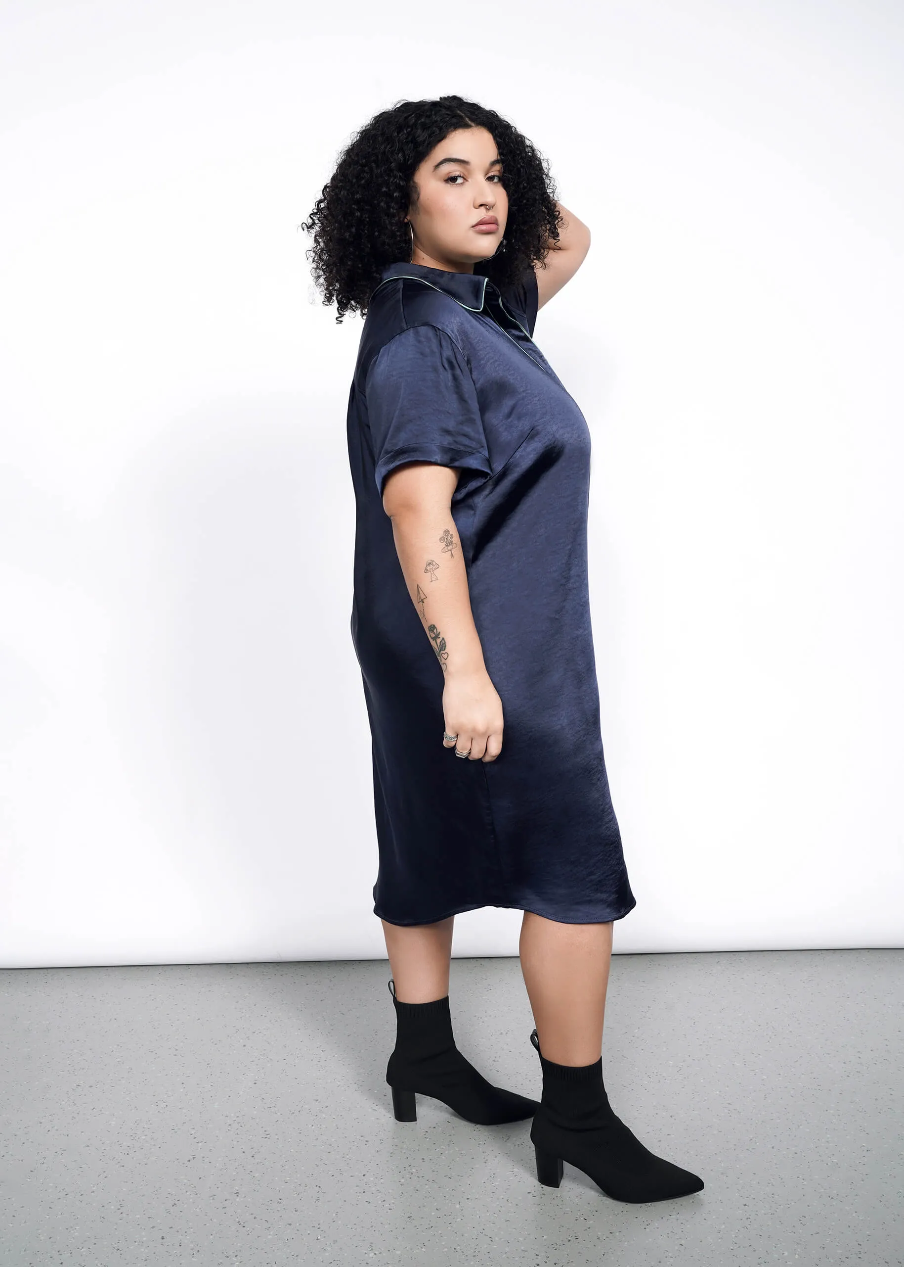 The Empower Satin Shirt Dress sold by WILDFANG product image thumbnail 3