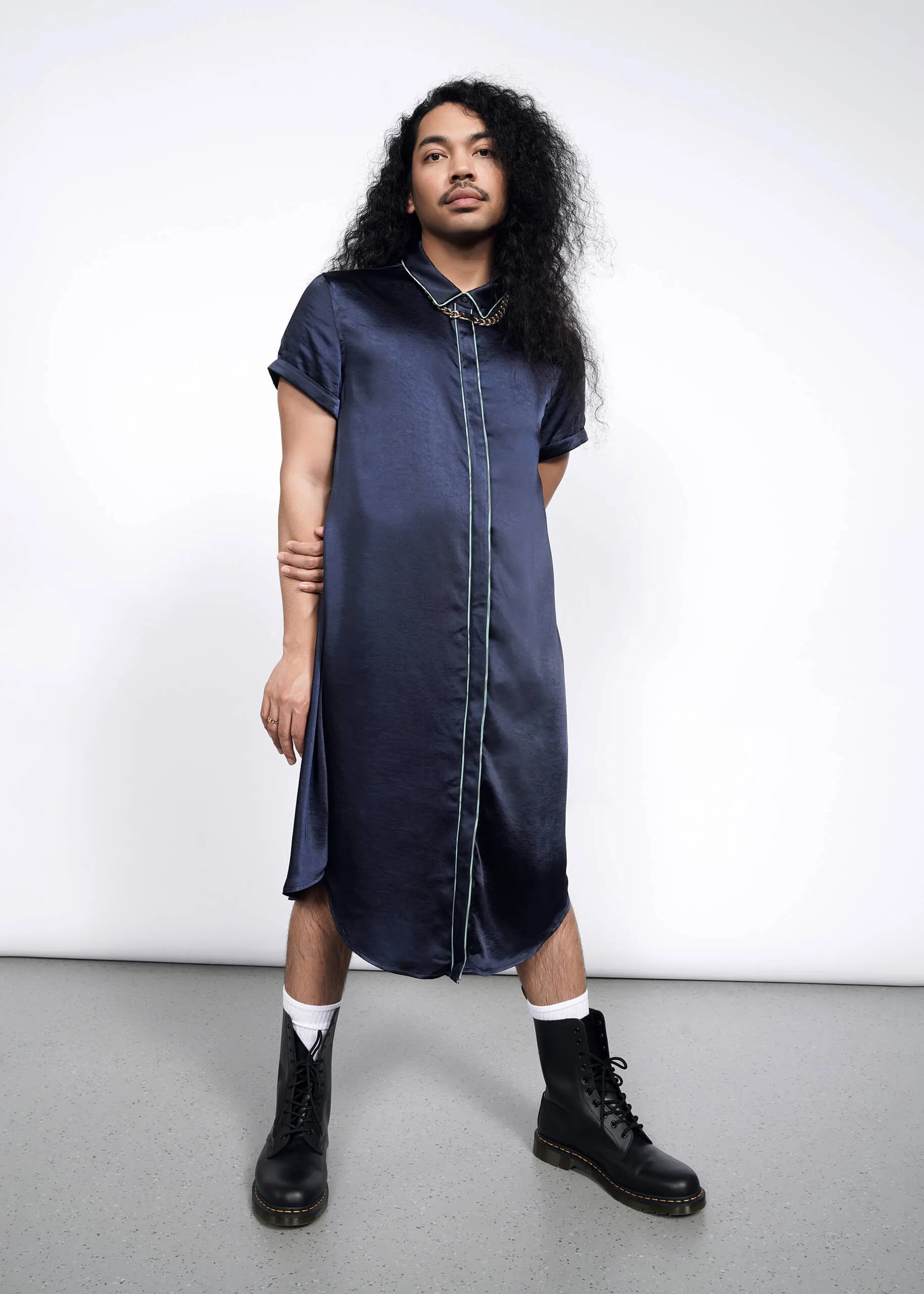 The Empower Satin Shirt Dress sold by WILDFANG product image thumbnail 5