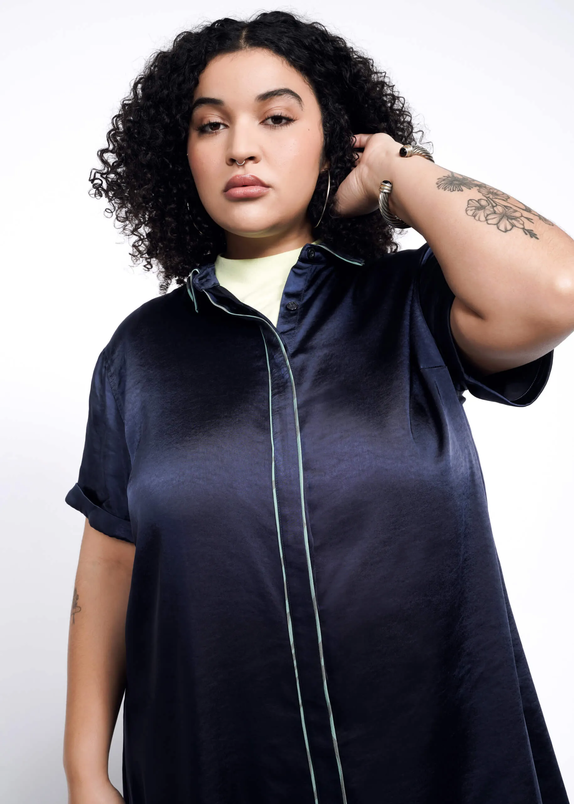 The Empower Satin Shirt Dress sold by WILDFANG product image thumbnail 2