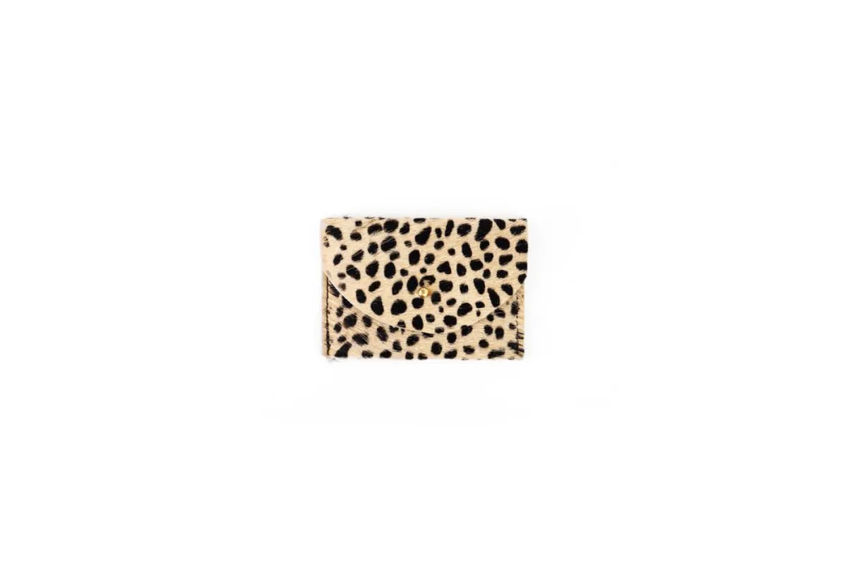 TINY SPOTTED COWHIDE CARDHOLDER sold by WILDFANG