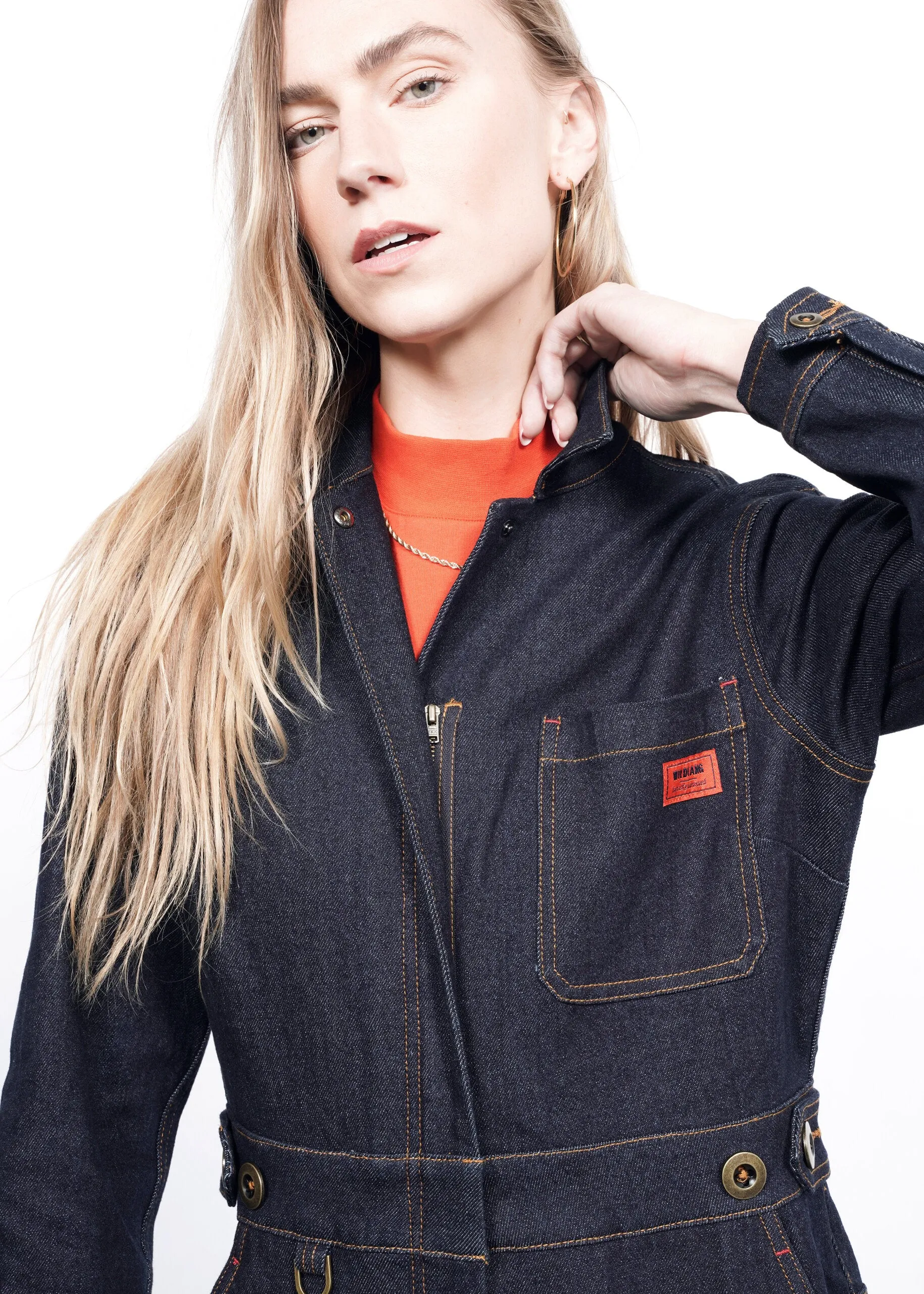 The Essential Denim Long Sleeve High Waisted Coverall sold by WILDFANG product image thumbnail 3