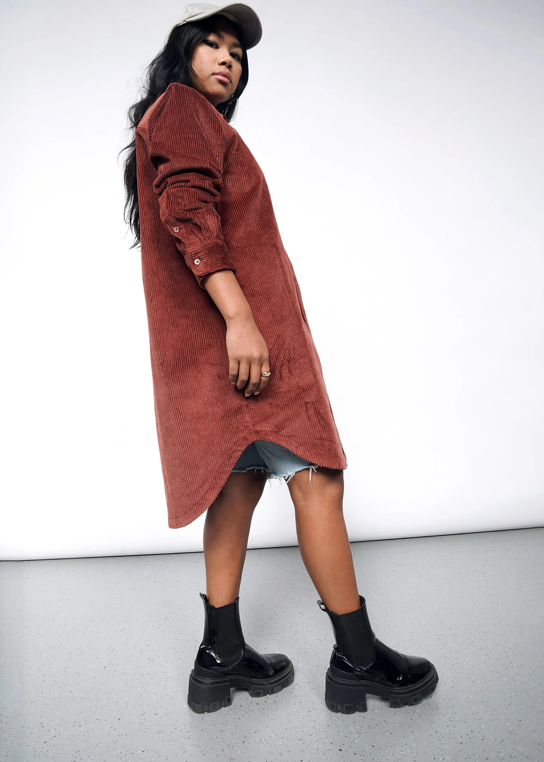 The Essential Corduroy Long Sleeve Shirt Dress sold by WILDFANG product image thumbnail 4