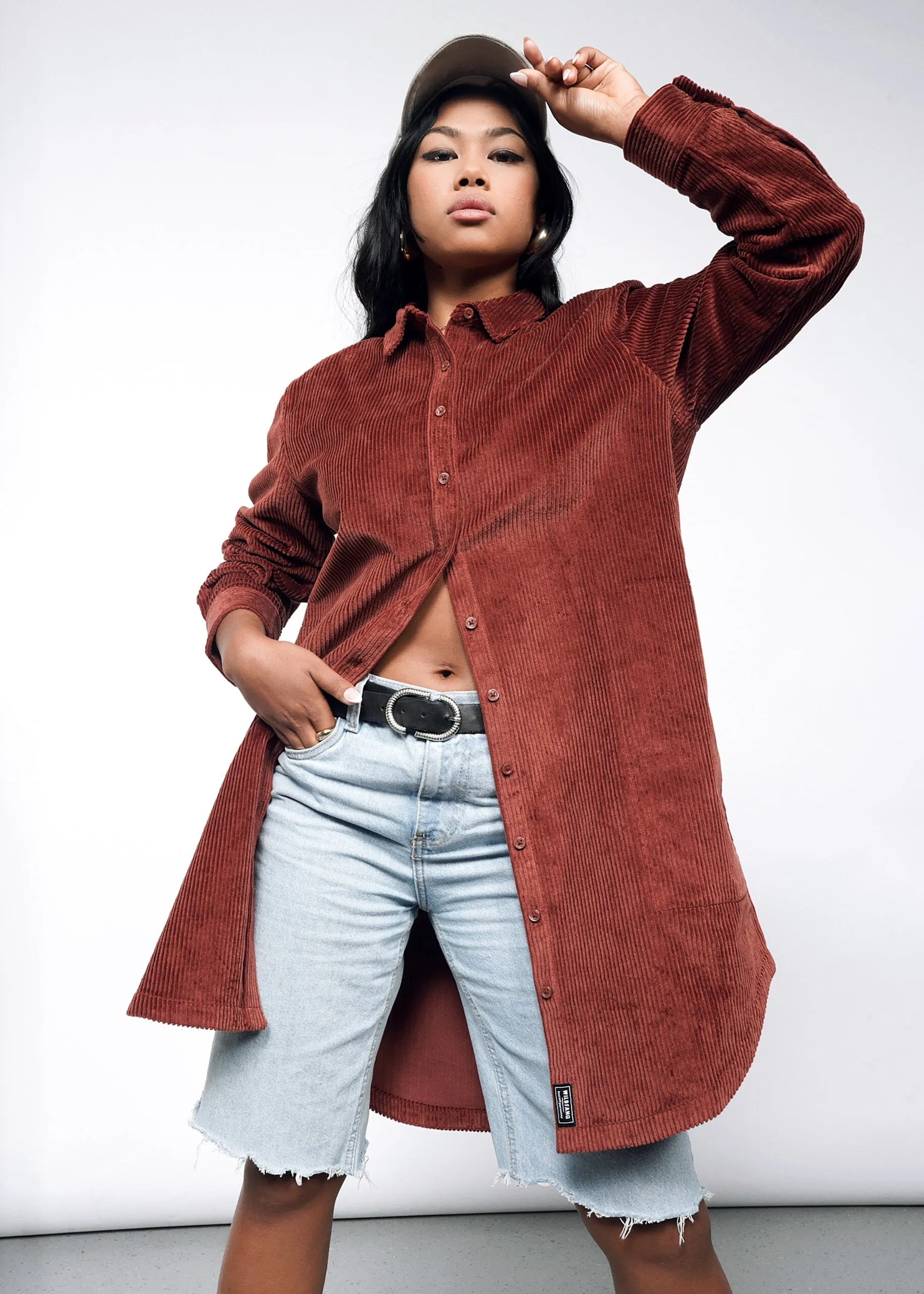 The Essential Corduroy Long Sleeve Shirt Dress sold by WILDFANG product image thumbnail 3