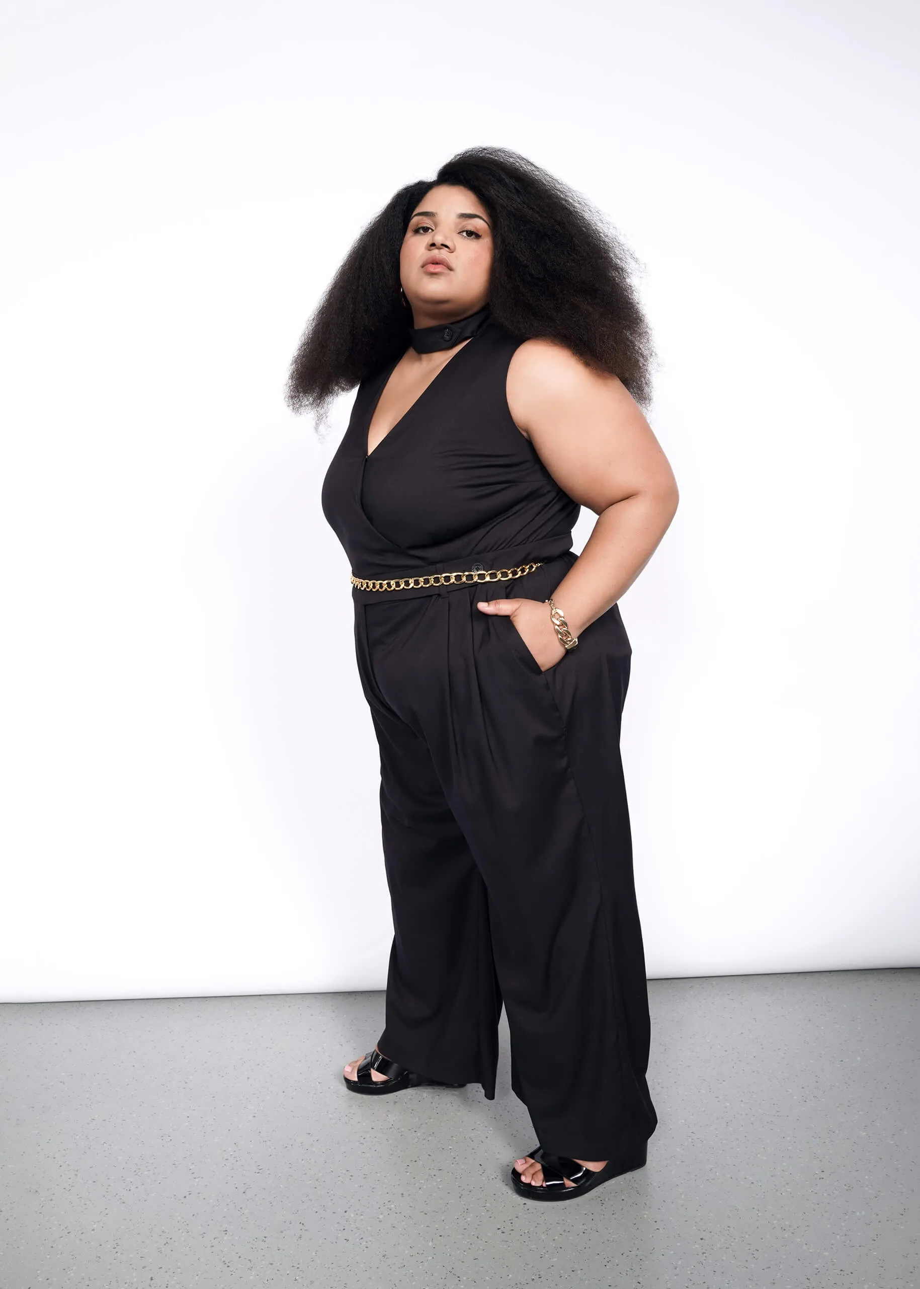 The Empower High Waisted V-Neck Jumpsuit sold by WILDFANG product image thumbnail 2