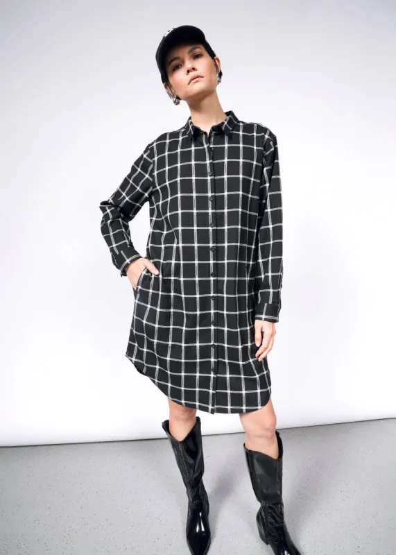 The Essential Plaid Long Sleeve Shirt Dress sold by WILDFANG