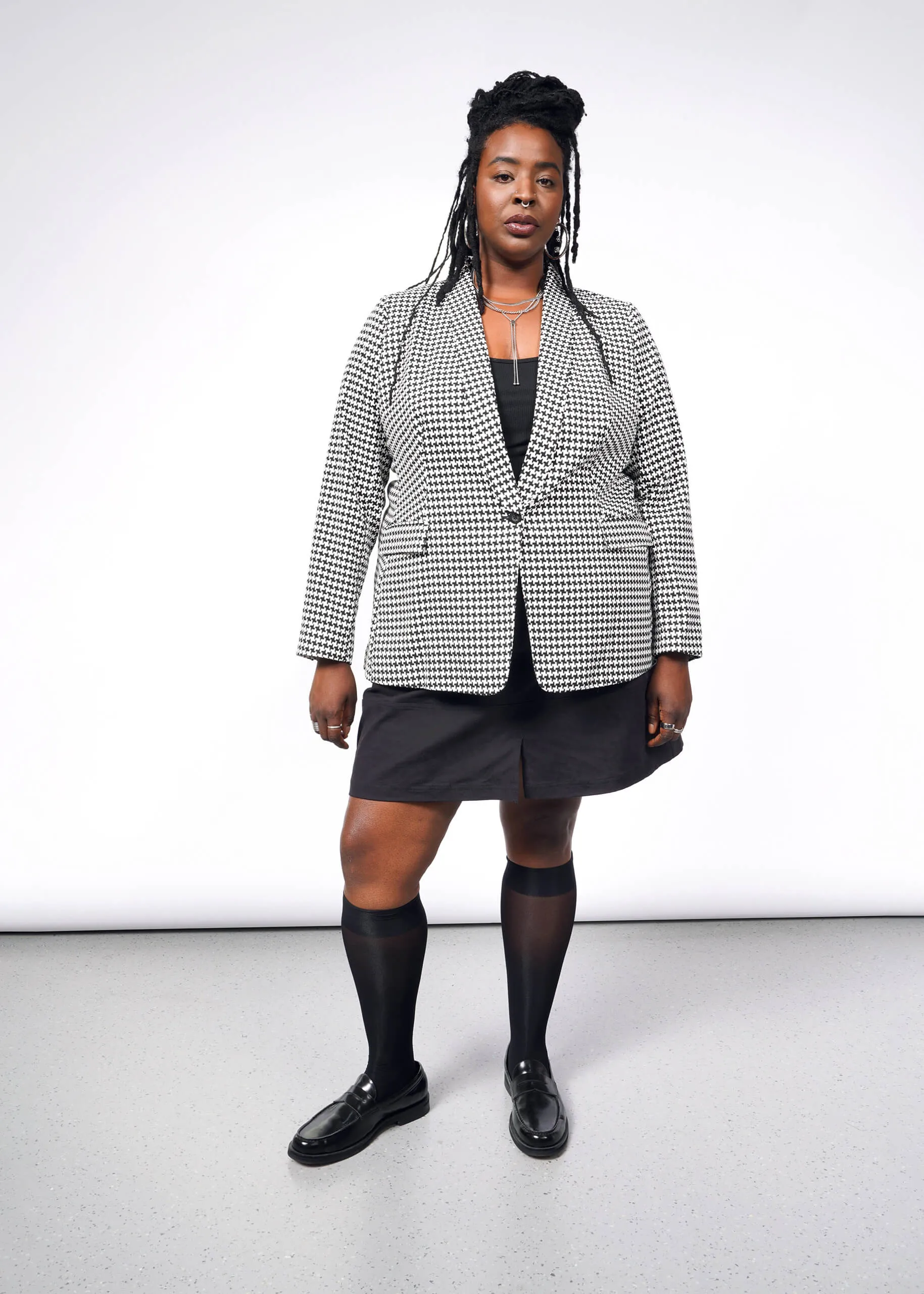 The Empower Houndstooth Tux Blazer sold by WILDFANG product image thumbnail 3