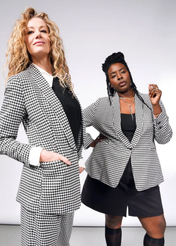 The Empower Houndstooth Tux Blazer sold by WILDFANG