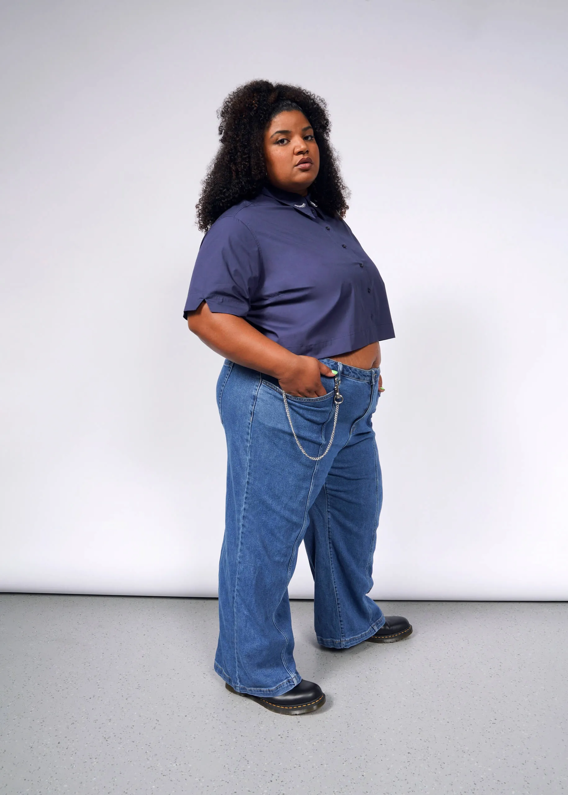 The Essential Embroidered Cropped Button Up sold by WILDFANG product image thumbnail 5