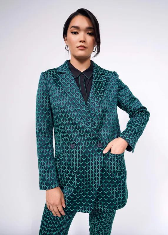 The Empower Jacquard Double Breasted Blazer sold by WILDFANG