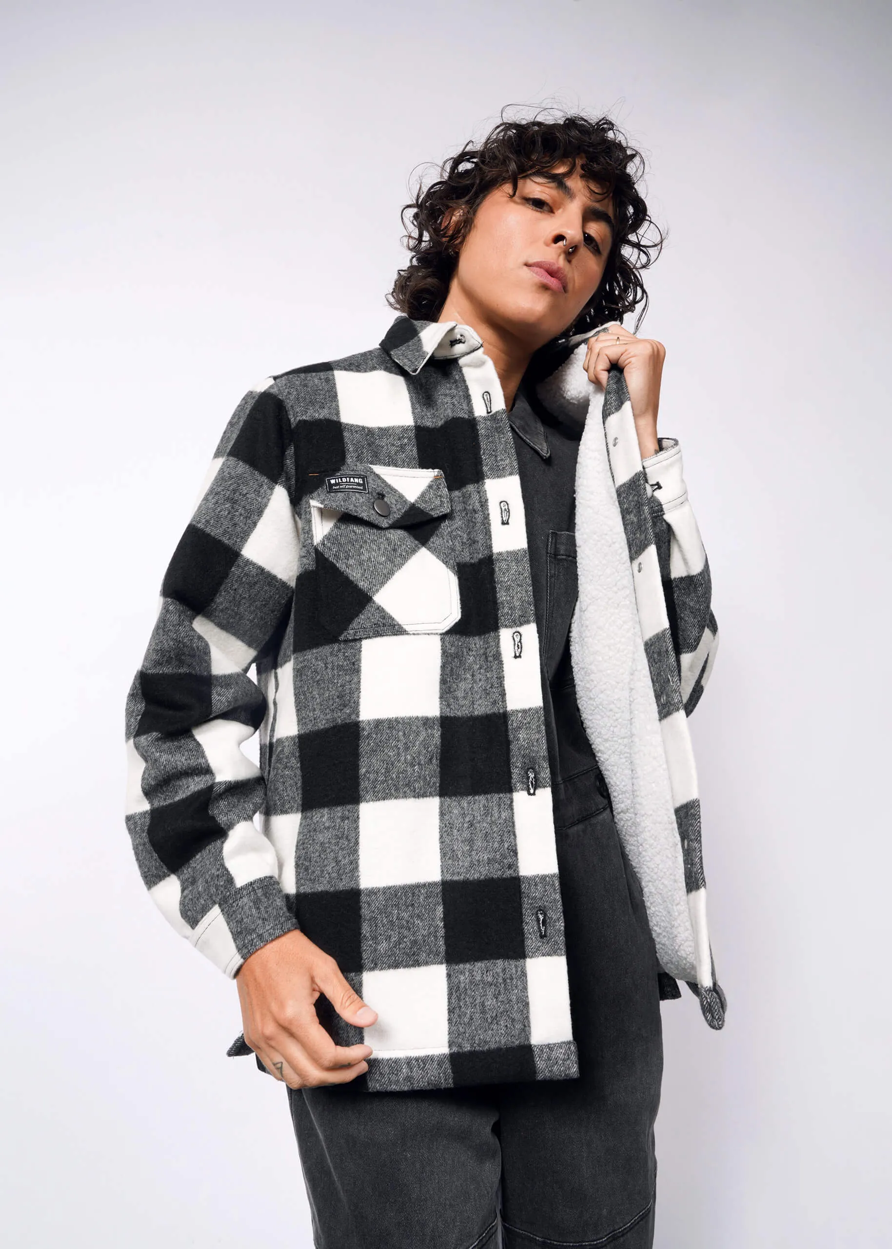 The Essential Flannel Fleece Lined Shacket sold by WILDFANG
