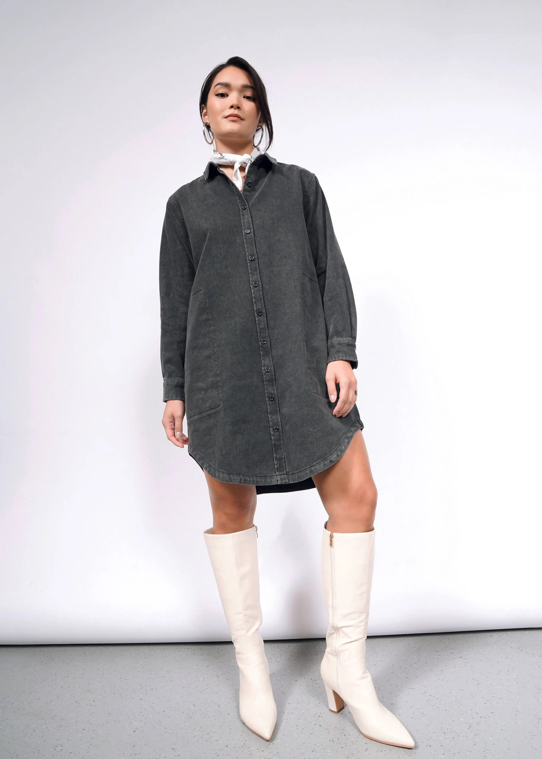 The Essential Denim Long Sleeve Shirt Dress sold by WILDFANG product image thumbnail 2