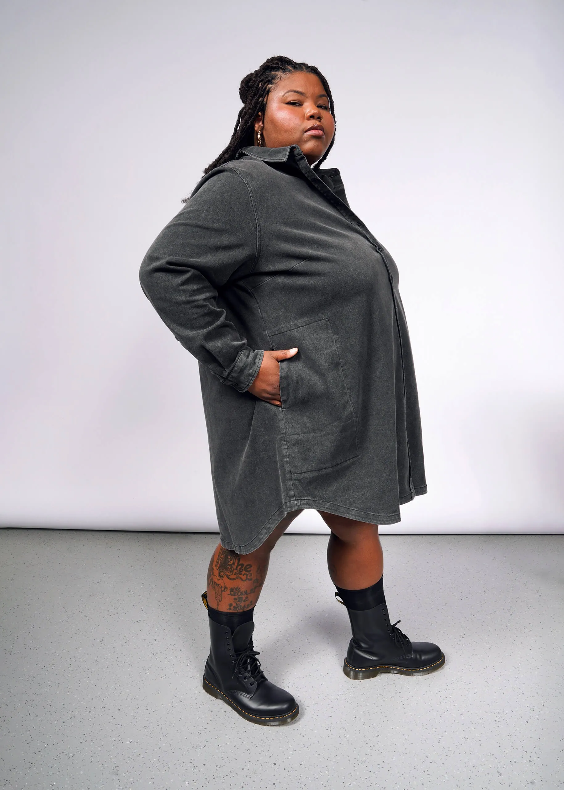 The Essential Denim Long Sleeve Shirt Dress sold by WILDFANG product image thumbnail 4