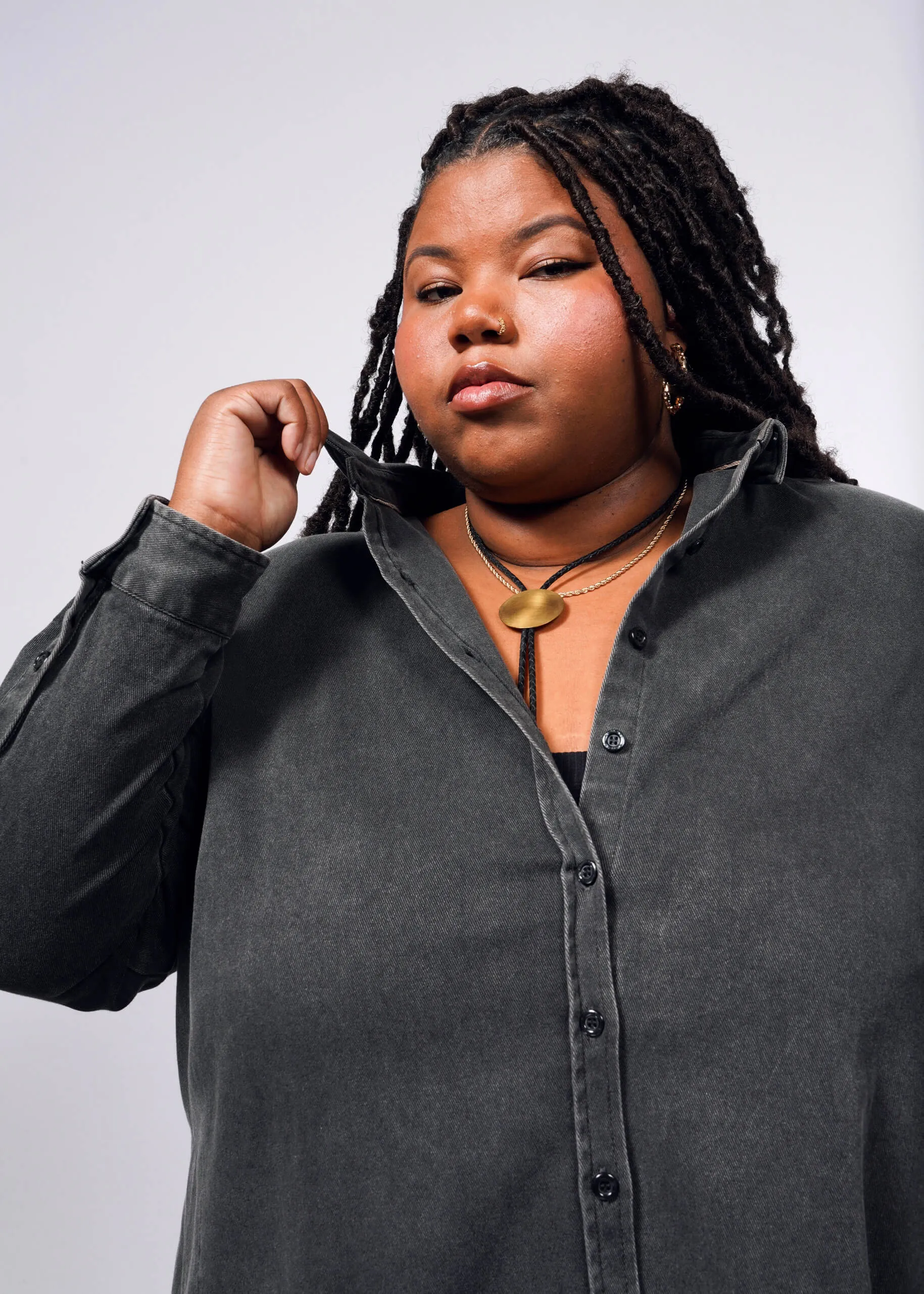 The Essential Denim Long Sleeve Shirt Dress sold by WILDFANG product image thumbnail 3