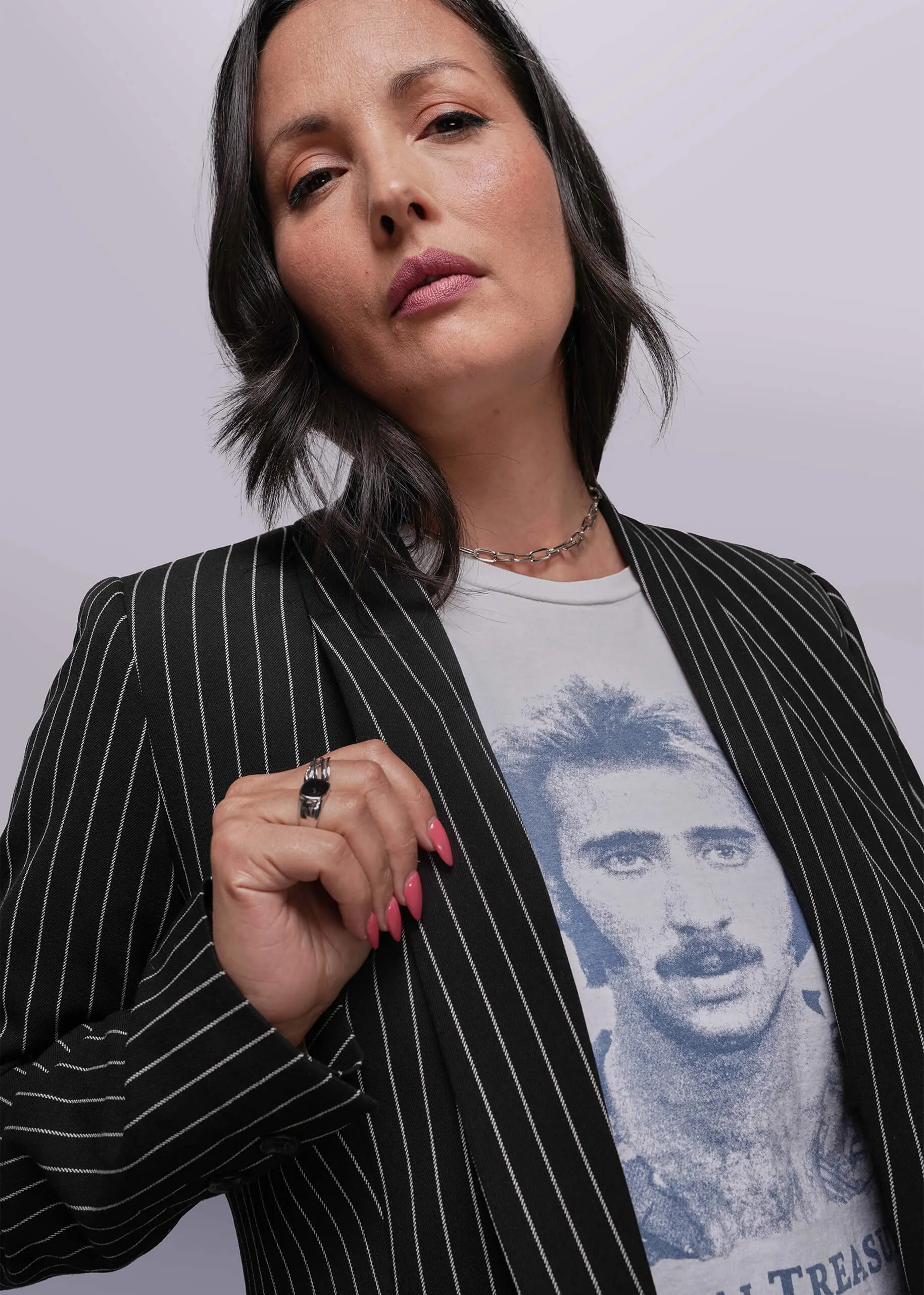 The Empower Pinstripe Tux Blazer sold by WILDFANG product image thumbnail 2