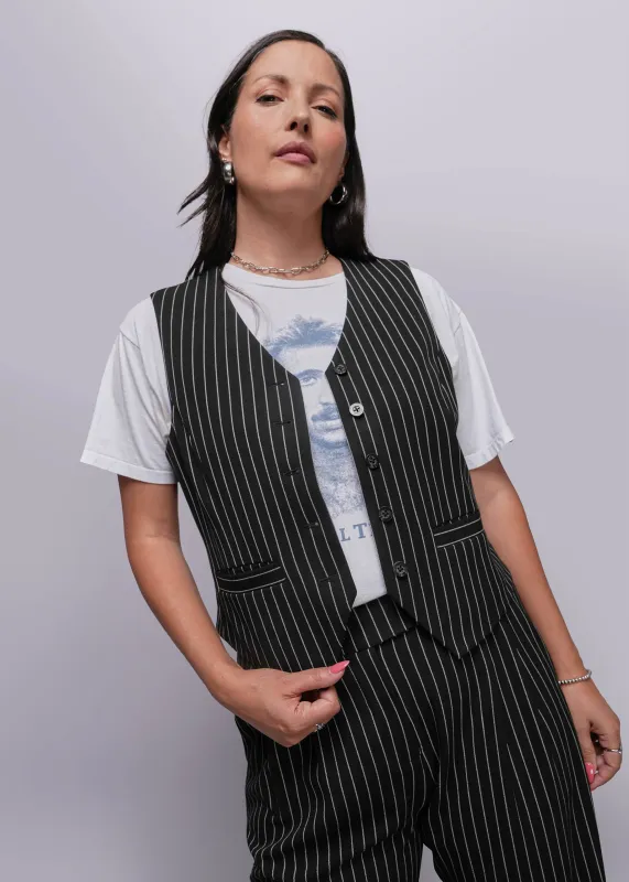The Empower Pinstripe Vest sold by WILDFANG