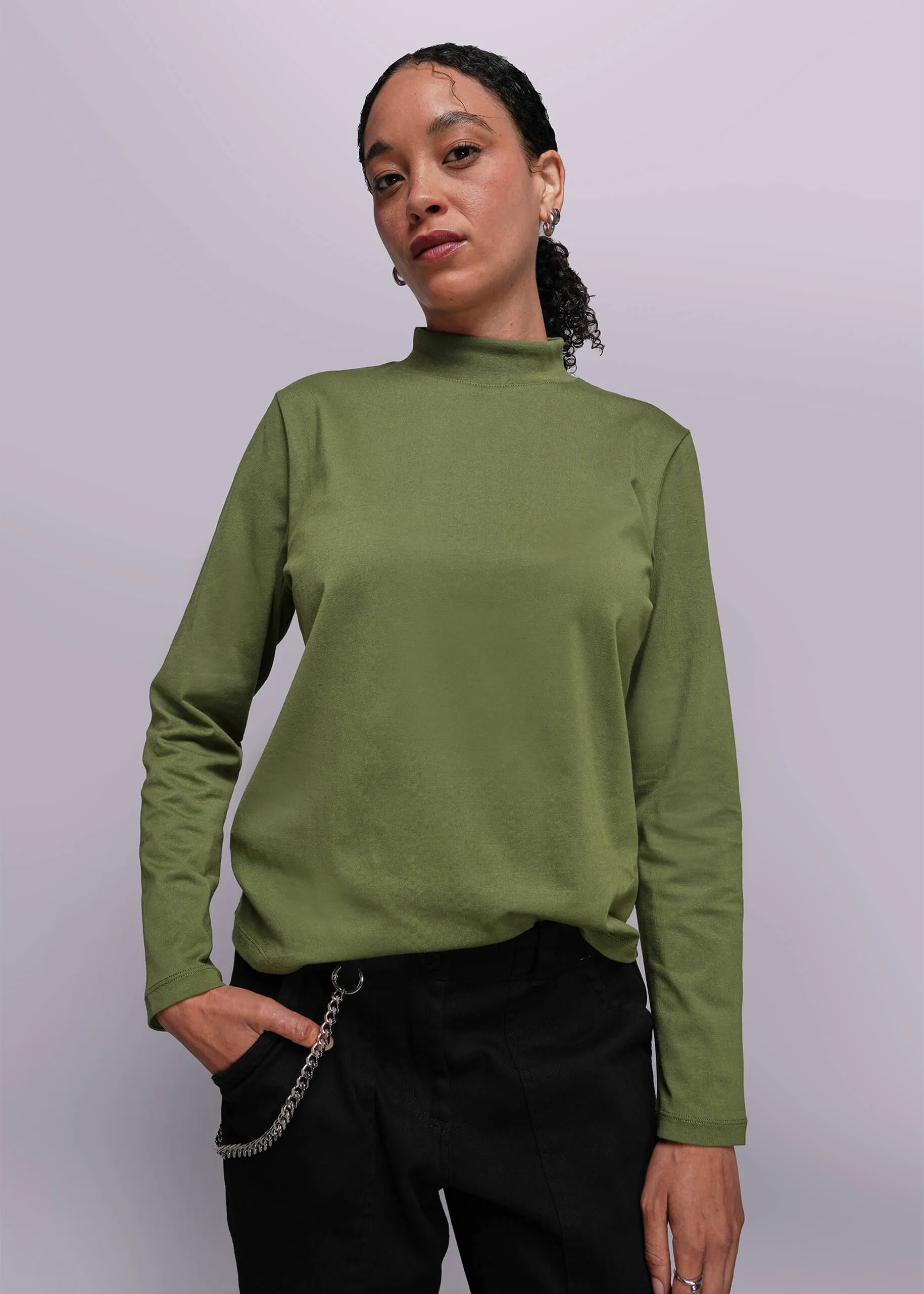 The Everyday Long Sleeve Mock Neck Tee sold by WILDFANG