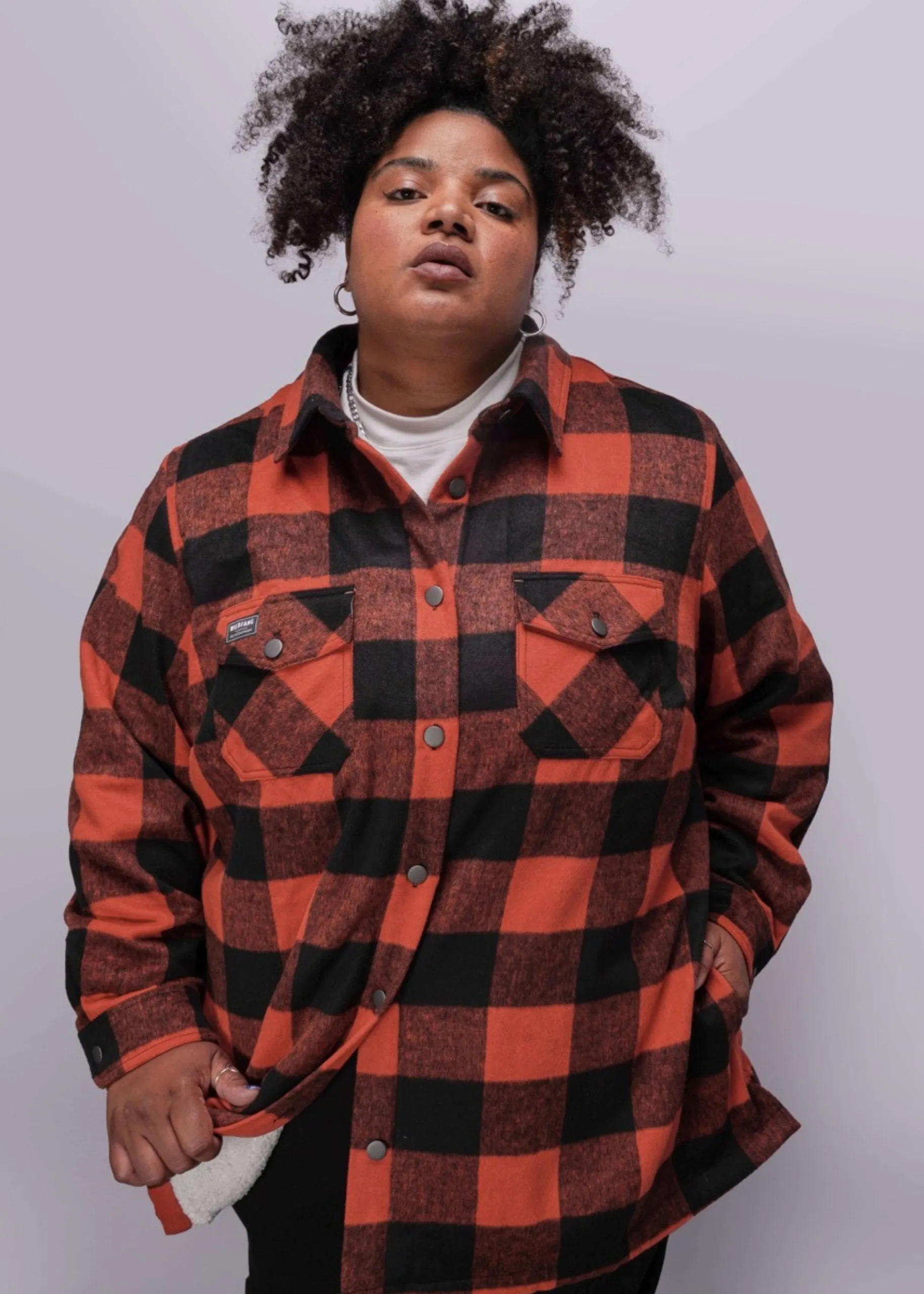 The Essential Flannel Fleece Lined Shacket sold by WILDFANG