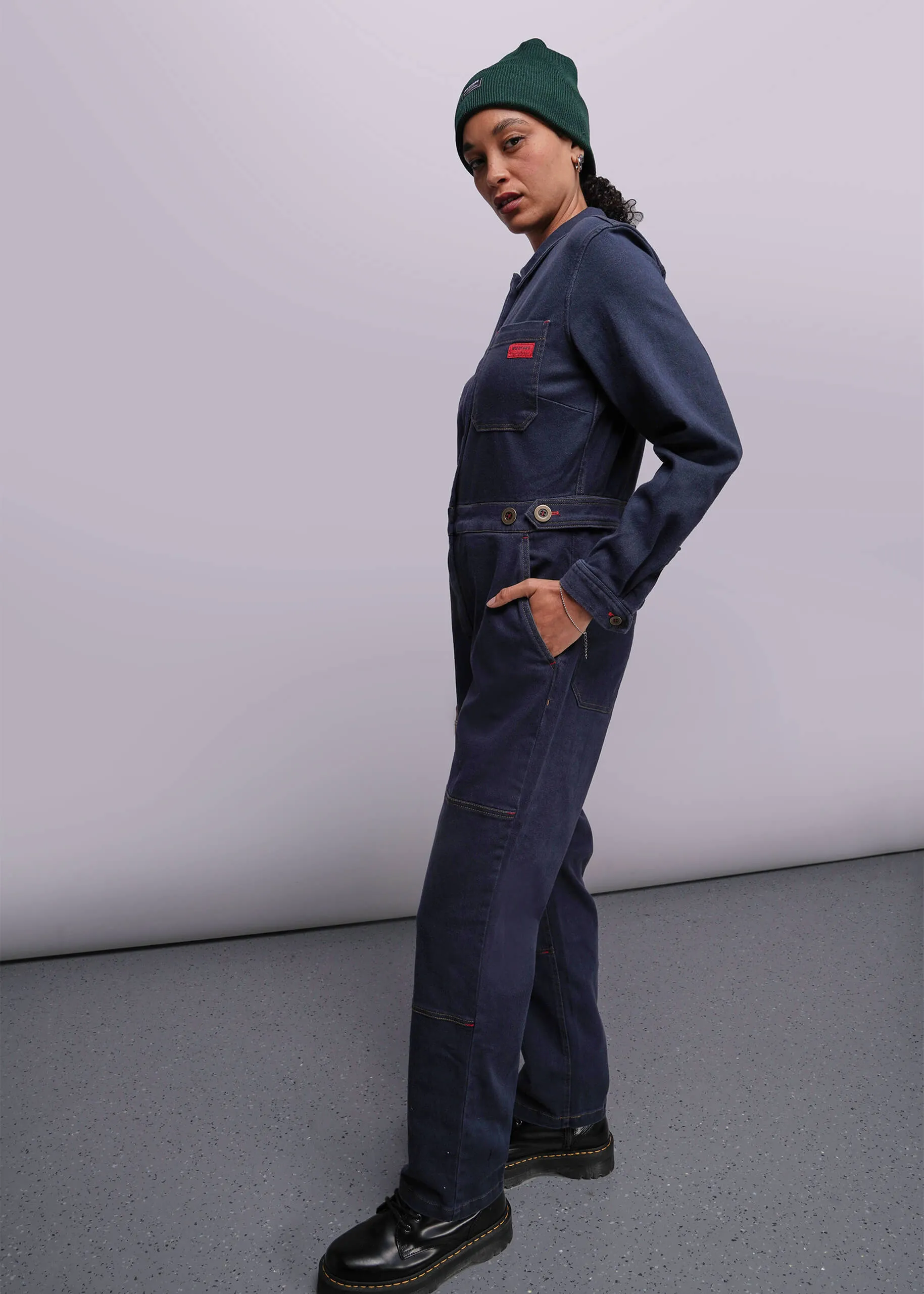 The Essential Denim Long Sleeve High Waisted Coverall sold by WILDFANG product image thumbnail 4