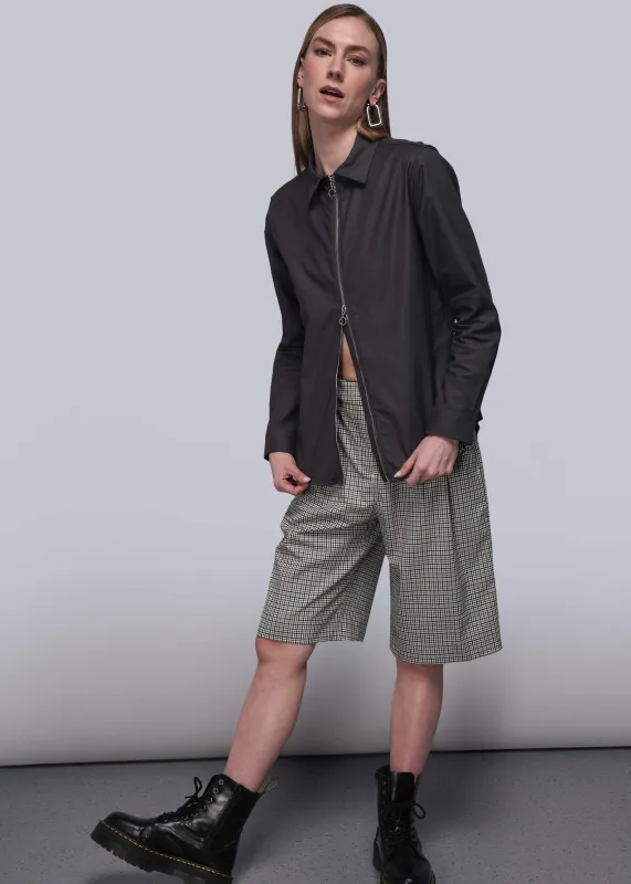 The Essential Long Sleeve Oxford Zip Up Shirt made by WILDFANG