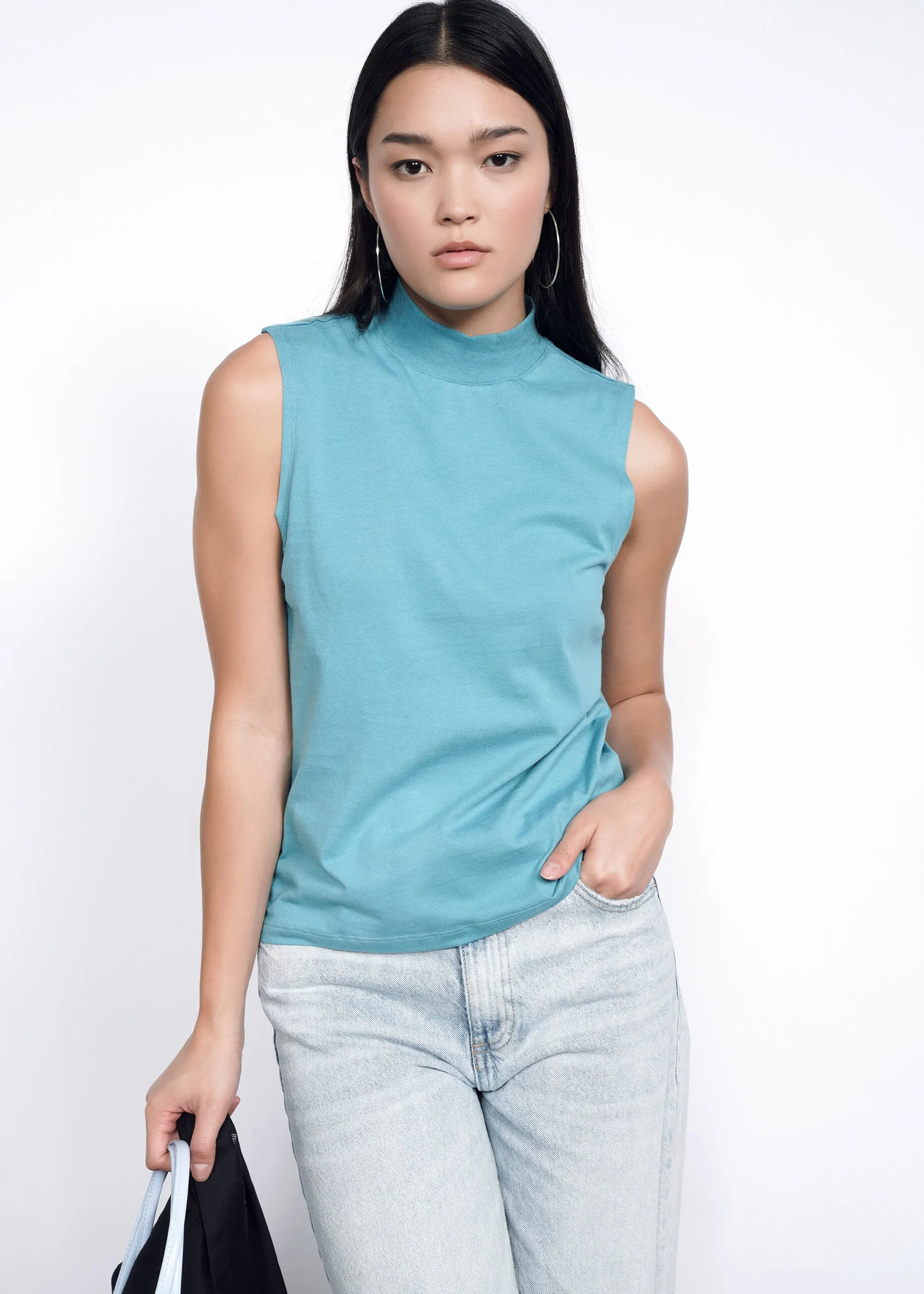 The Essential Mock Neck Tank sold by WILDFANG