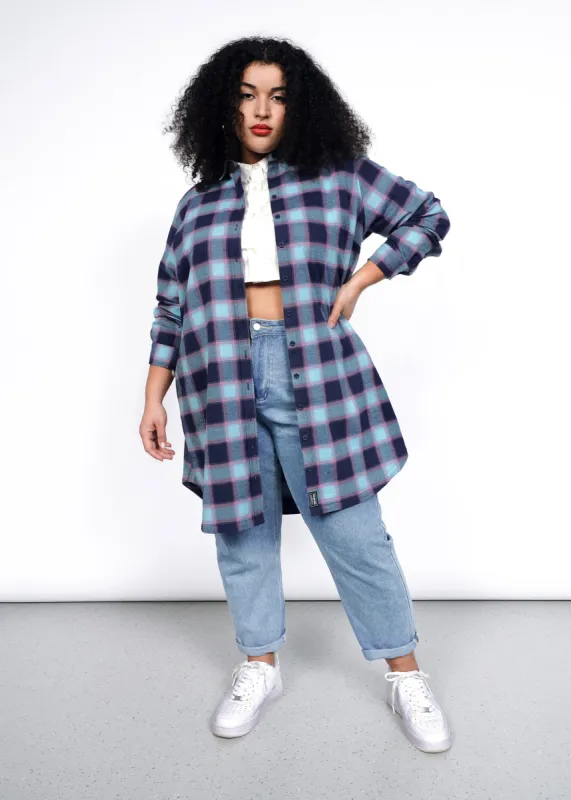The Essential Flannel Long Sleeve Shirt Dress sold by WILDFANG