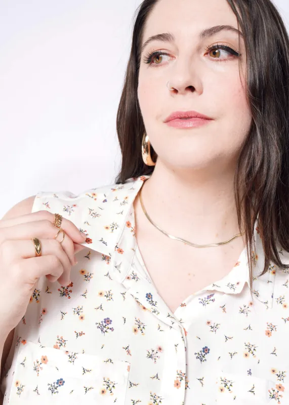 The Empower Sleeveless Button Up made by WILDFANG