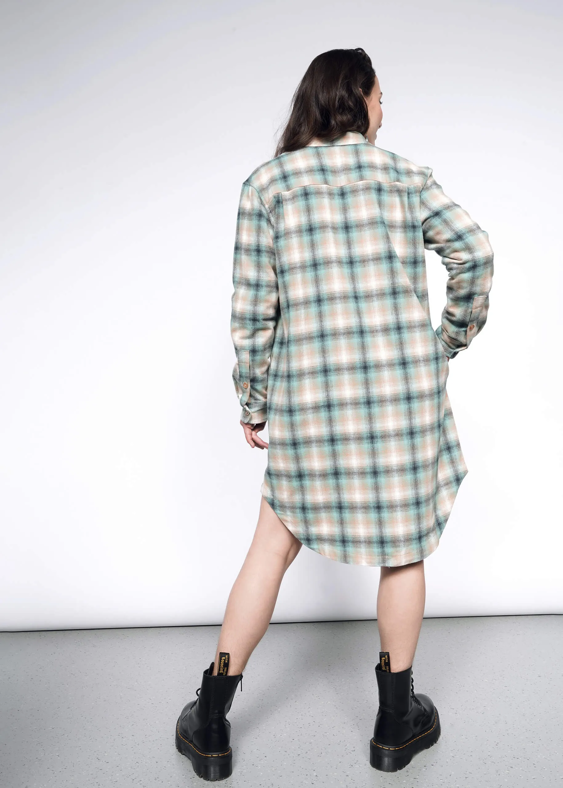 The Essential Flannel Long Sleeve Shirt Dress sold by WILDFANG product image thumbnail 4
