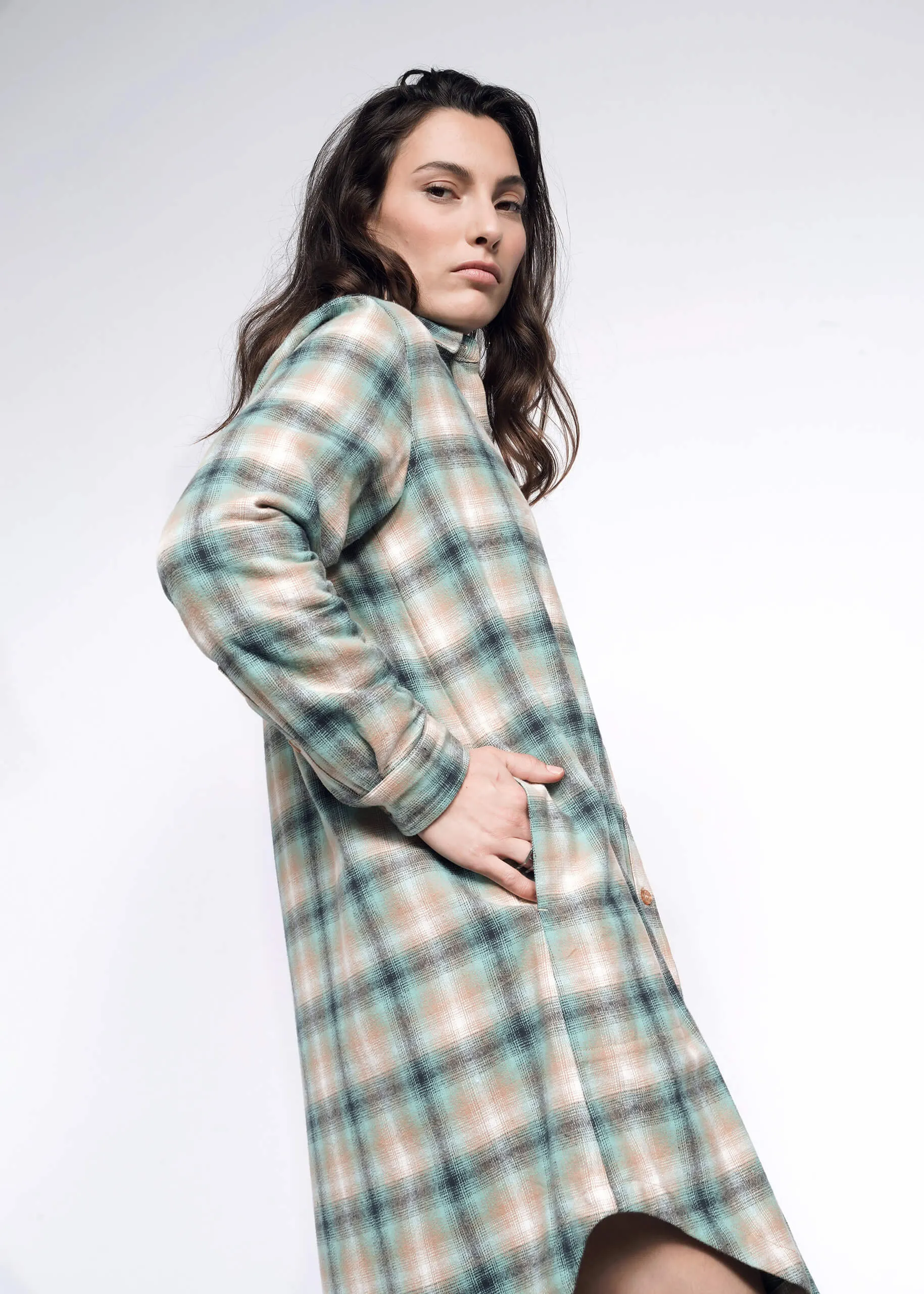 The Essential Flannel Long Sleeve Shirt Dress sold by WILDFANG product image thumbnail 3