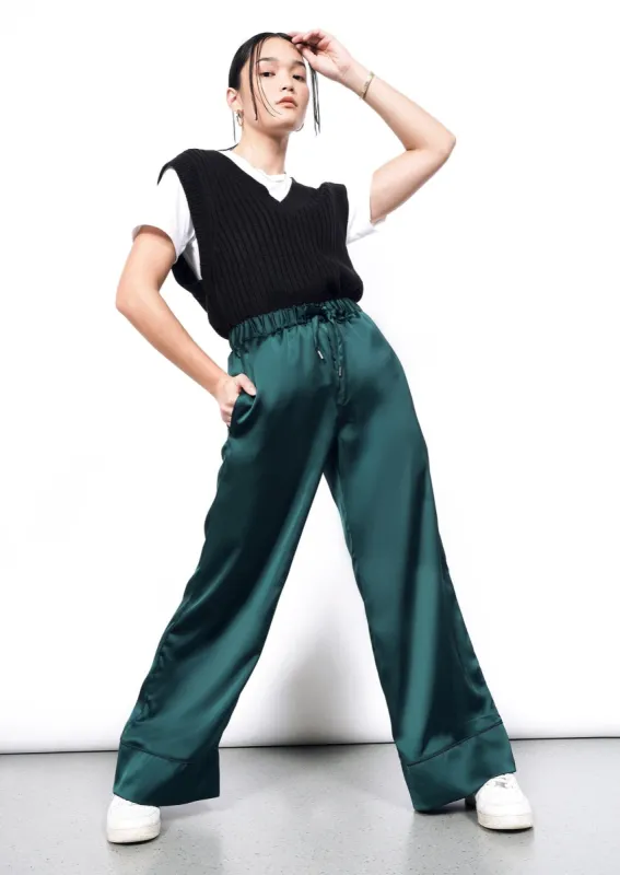 The Empower Satin Loose Leg Drawstring Pant sold by WILDFANG