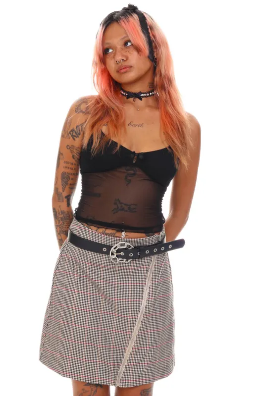 Vintage Y2K Plaid Zip Me Up Mini Skirt - S sold by Tunnel Vision