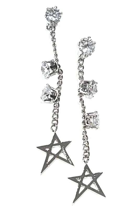 Rhinestone Star Dangle Earrings sold by Tunnel Vision