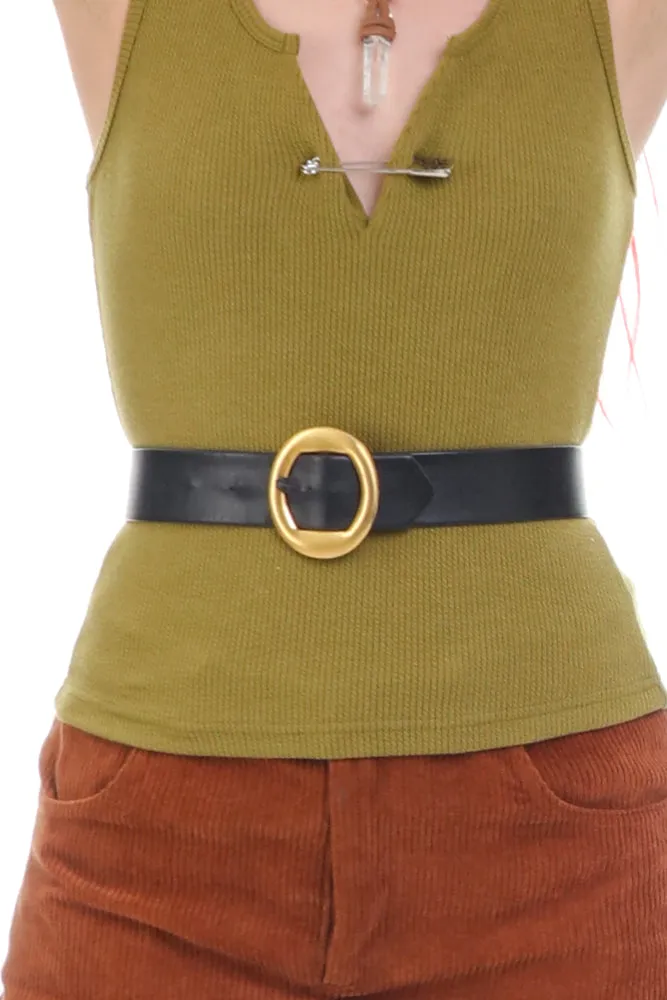 Vintage Classic Black Leather Belt - XS sold by Tunnel Vision