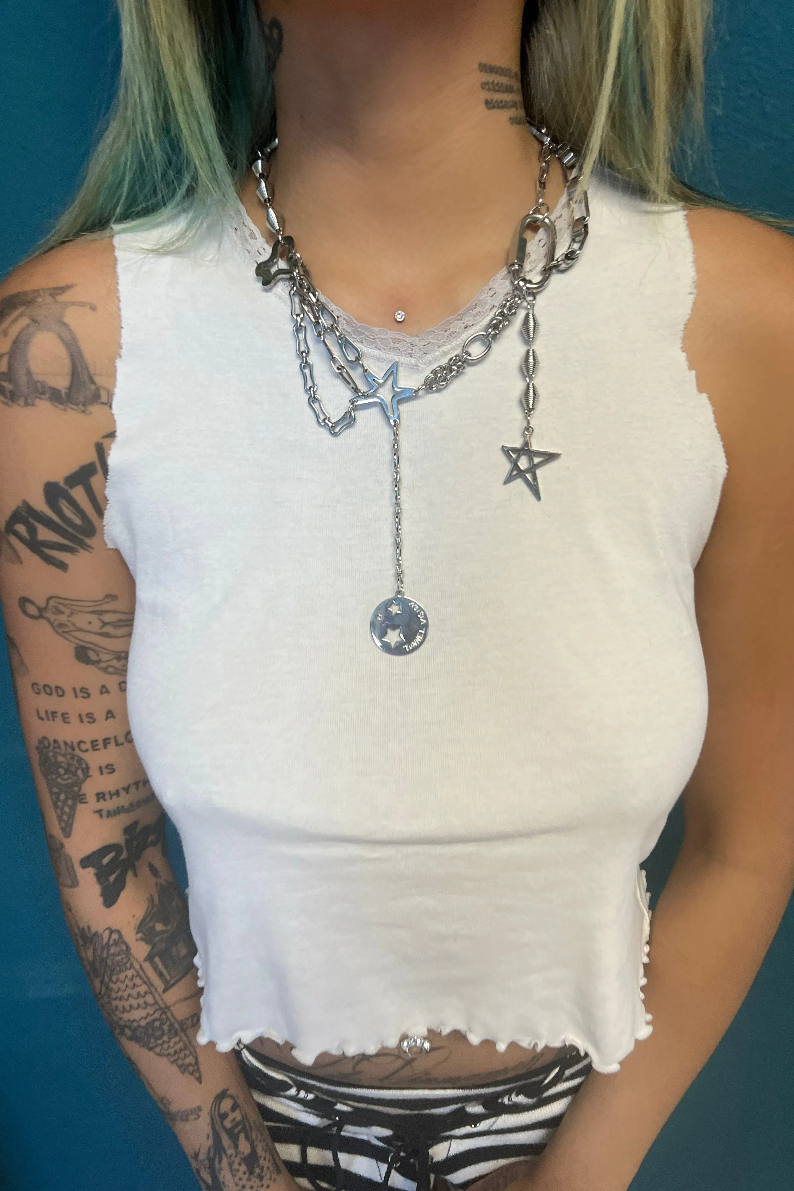 Scrap Metal Stainless Steel Necklace sold by Tunnel Vision product image thumbnail 2