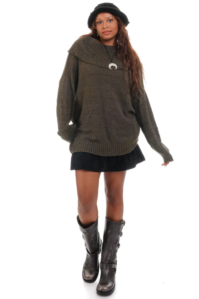 Vintage Y2K Olive Green Turtle Neck Sweater - OSFM sold by Tunnel Vision product image thumbnail 2