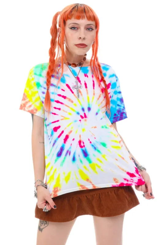 Vintage Y2K Rainbow Tie-Dye T-shirt  - XS/S sold by Tunnel Vision