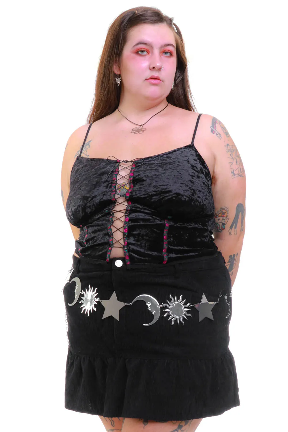 PRE-ORDER: Ria Black Velvet Lace-Up Top sold by Tunnel Vision product image thumbnail 4