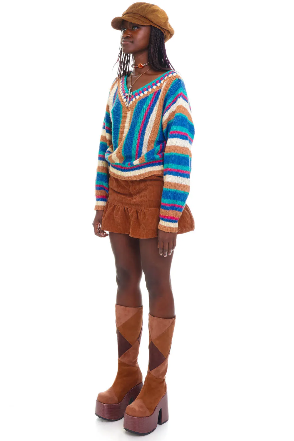 Vintage 90's Marisa Stripe Knit Sweater - OSFM sold by Tunnel Vision product image thumbnail 3