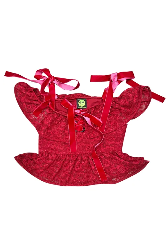 TUNNEL VISION SECONDHAND (GRADE A) Red Veronica Top sold by Tunnel Vision