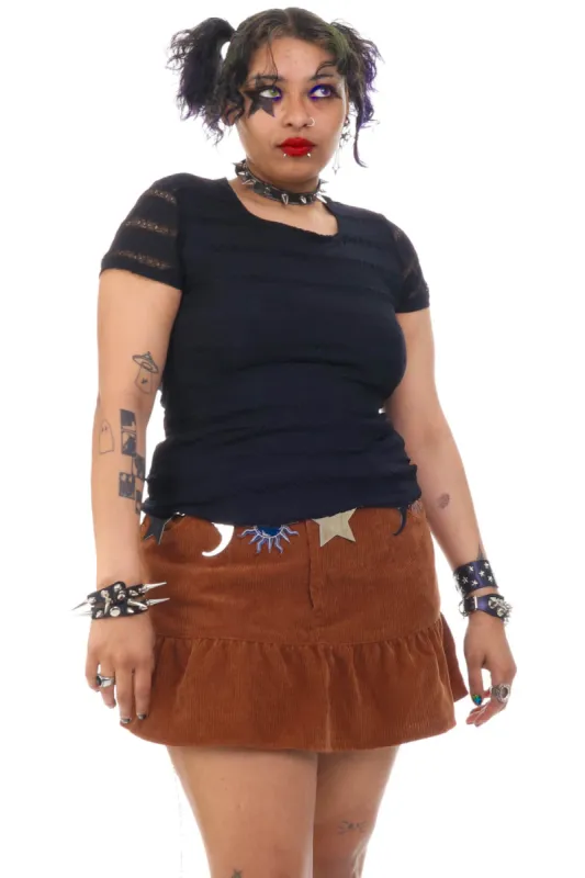 Vintage 90's Black Knitted Stripe Top- M/L/XL sold by Tunnel Vision