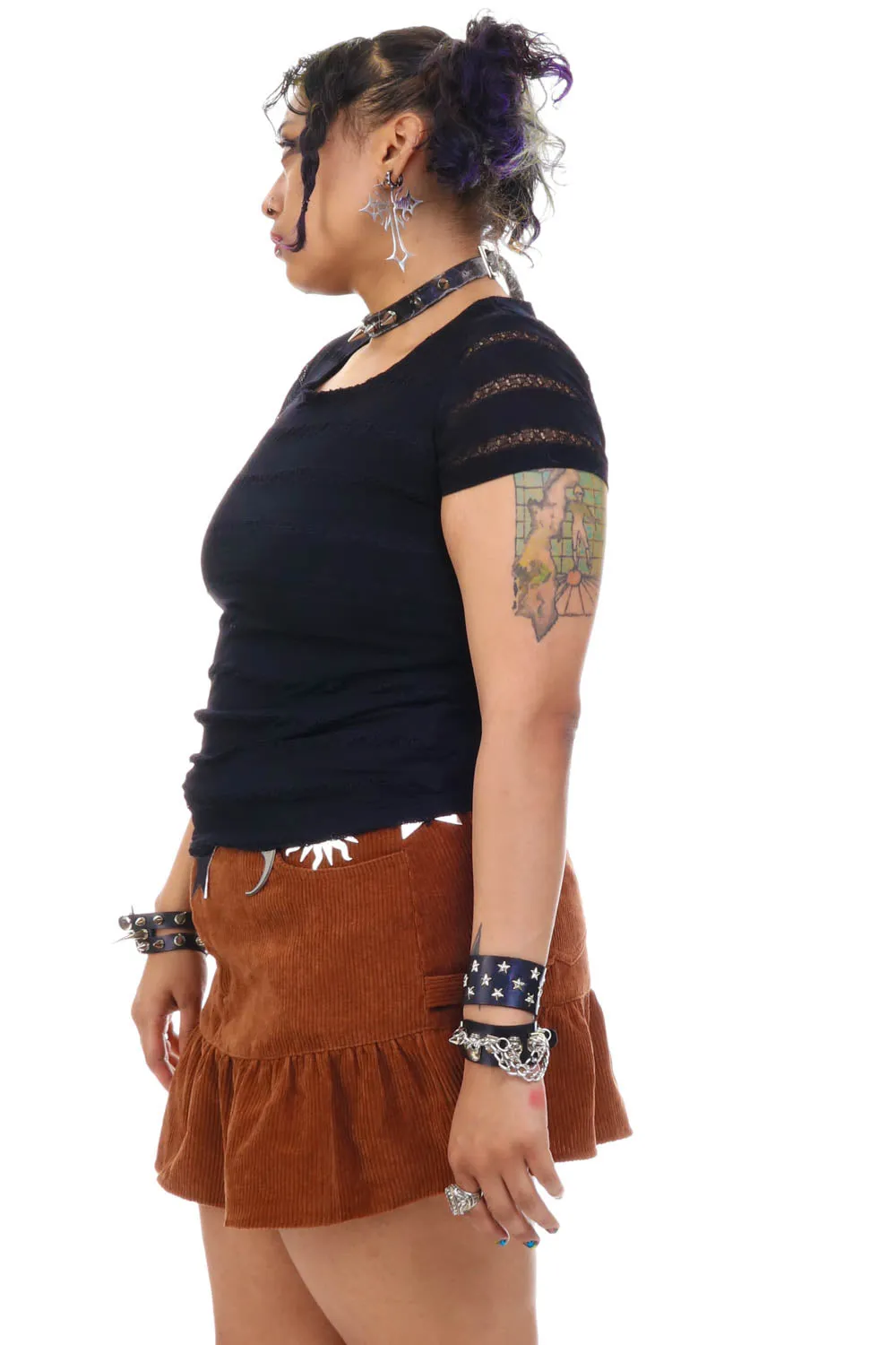 Vintage 90's Black Knitted Stripe Top- M/L/XL sold by Tunnel Vision product image thumbnail 3