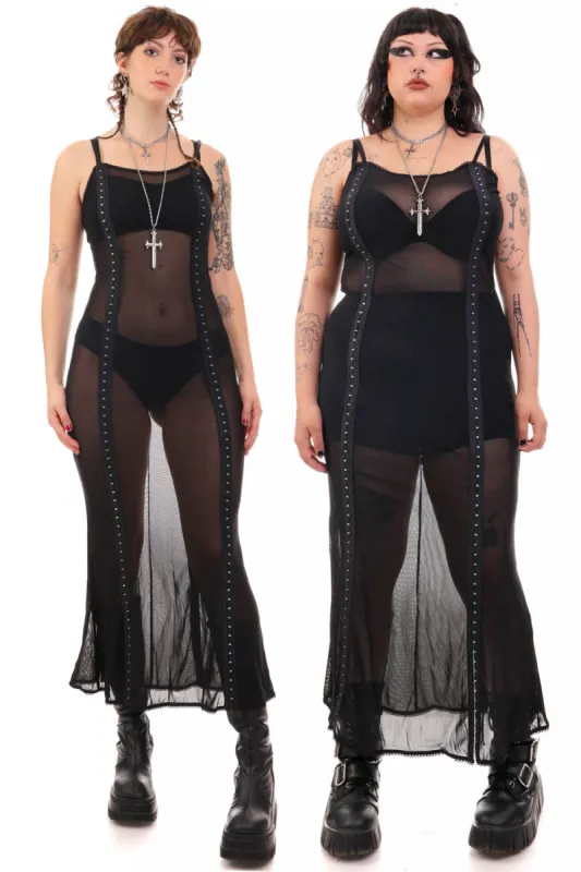 Black Amarantha Hook and Eye Maxi Dress made by Tunnel Vision
