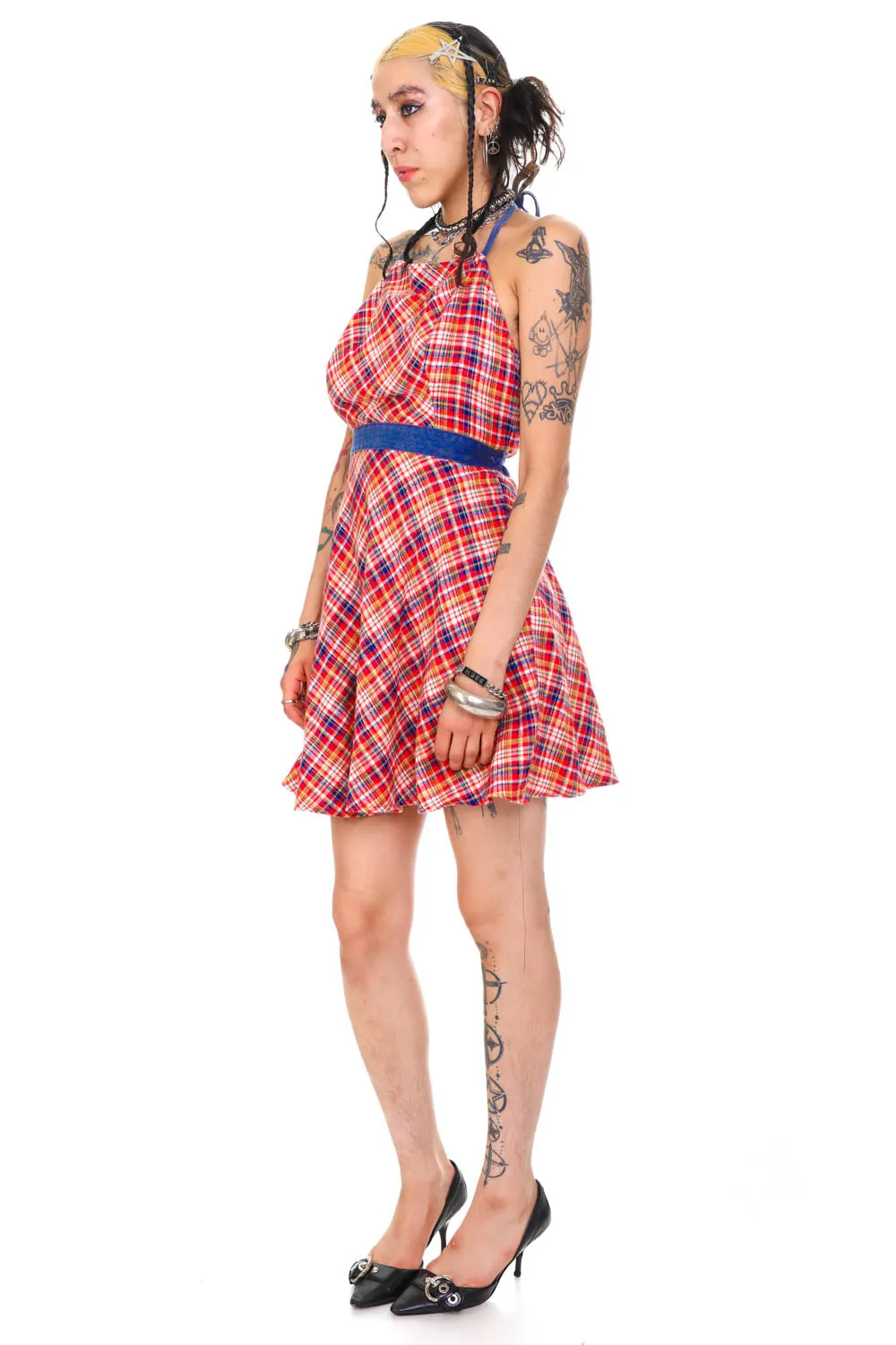 Vintage 70's Sweet Plaid Halter Wrap Dress - M sold by Tunnel Vision product image thumbnail 4