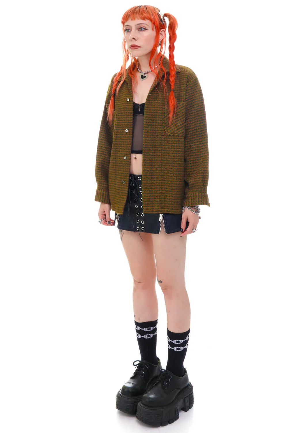 Vintage 90's Orange & Green Pattern Button Up - XS/S sold by Tunnel Vision product image thumbnail 3