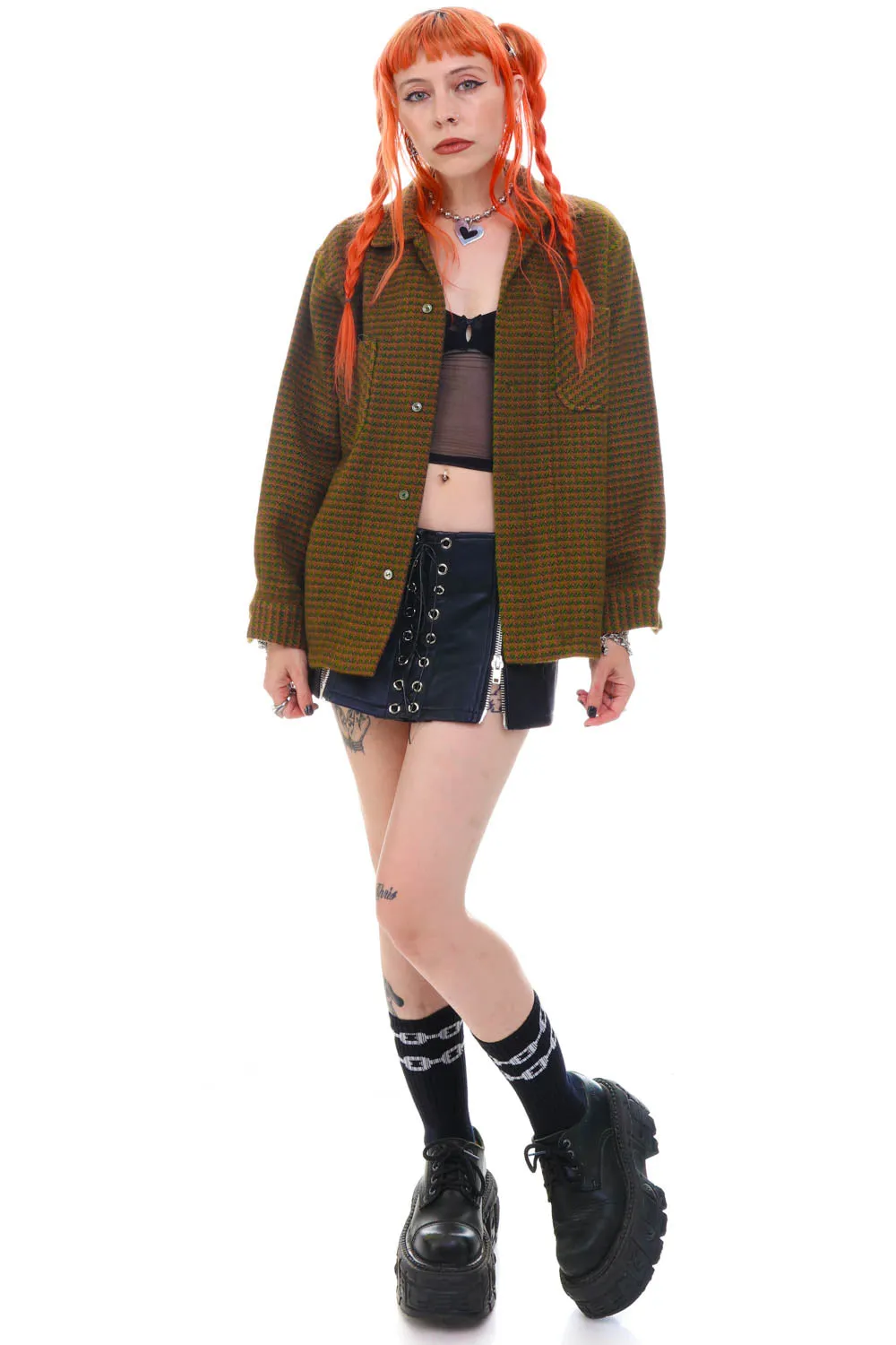 Vintage 90's Orange & Green Pattern Button Up - XS/S sold by Tunnel Vision product image thumbnail 2