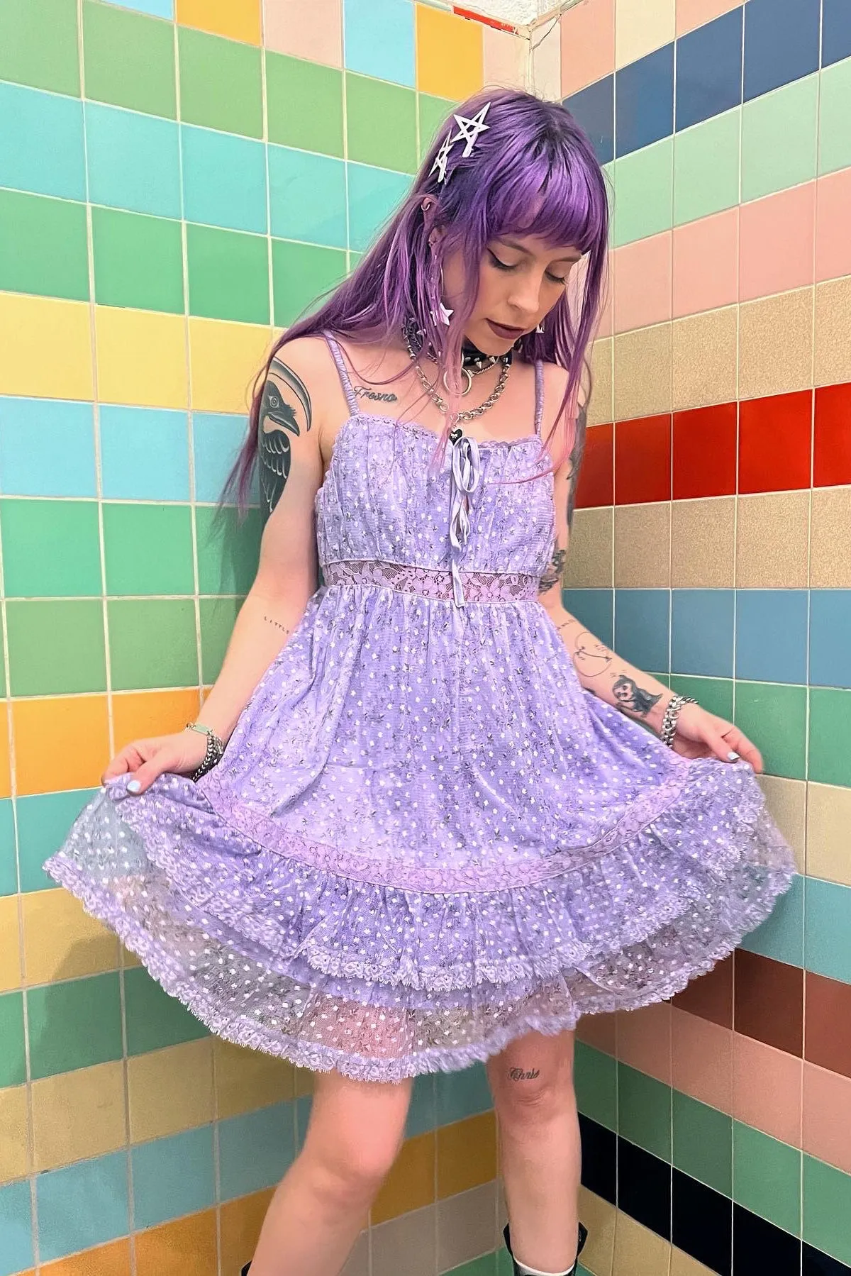 Baby Dolly Lilac Mini Dress sold by Tunnel Vision product image thumbnail 3