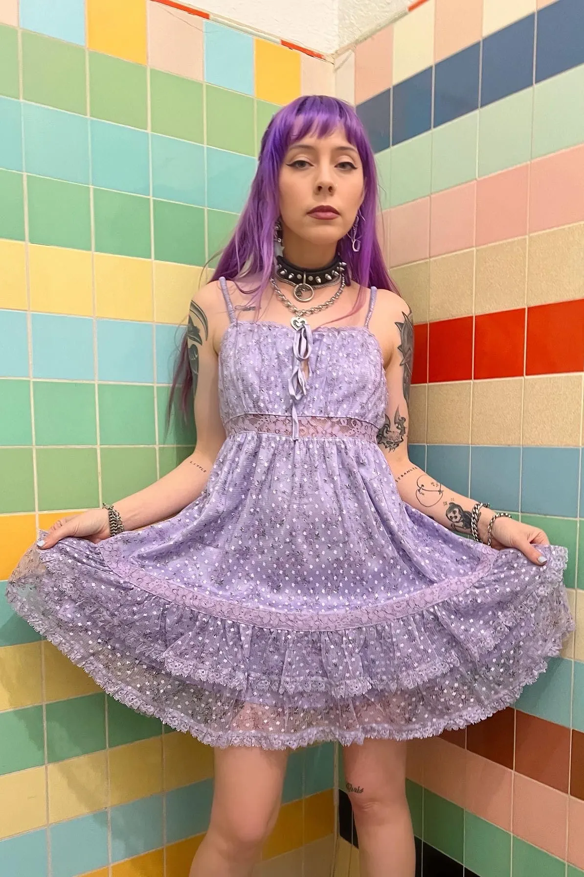 Baby Dolly Lilac Mini Dress sold by Tunnel Vision product image thumbnail 2