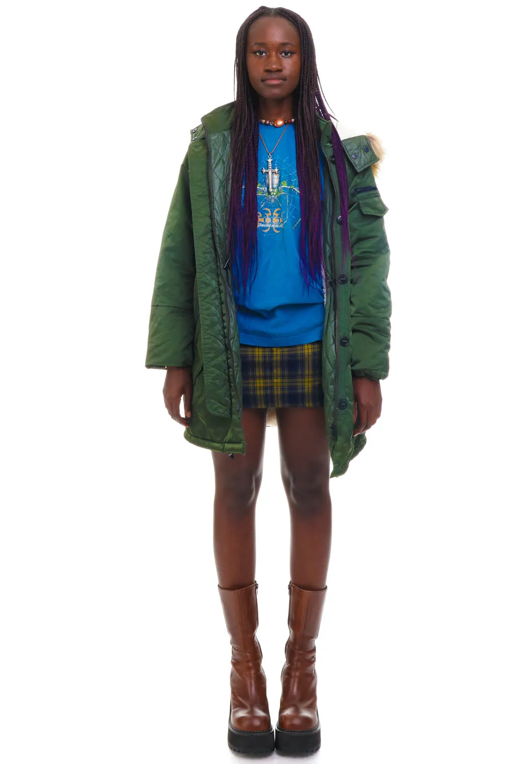 Vintage Y2K Forrest Green Heavy Duty Sherpa Jacket - S/M sold by Tunnel Vision product image thumbnail 2