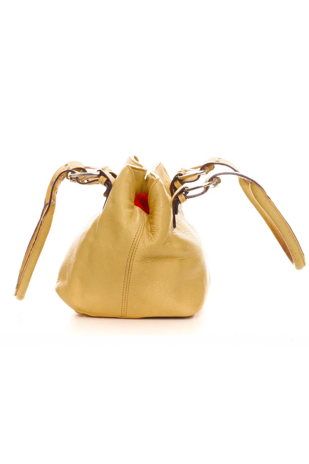 Vintage Y2K Mustard Leather Buckle Bag sold by Tunnel Vision product image thumbnail 2