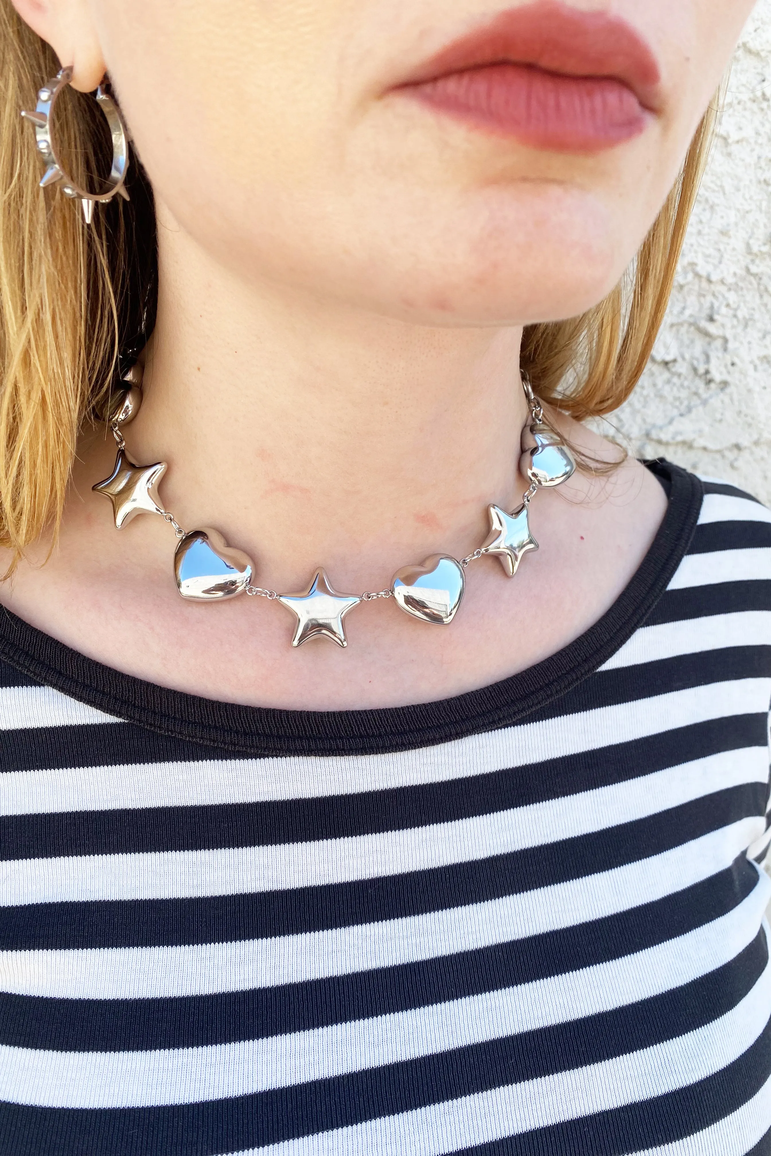 Puffy Heart & Star Necklace sold by Tunnel Vision product image thumbnail 4